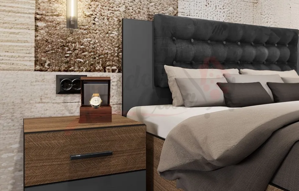 Camera da letto completa antracite e noce CDLI29