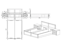 Camera da letto completa beige ed effetto legno antico CDLI38