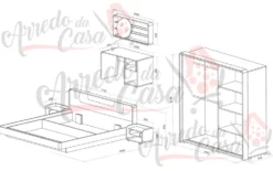 Camera da letto completa bianco/noce CDLU22
