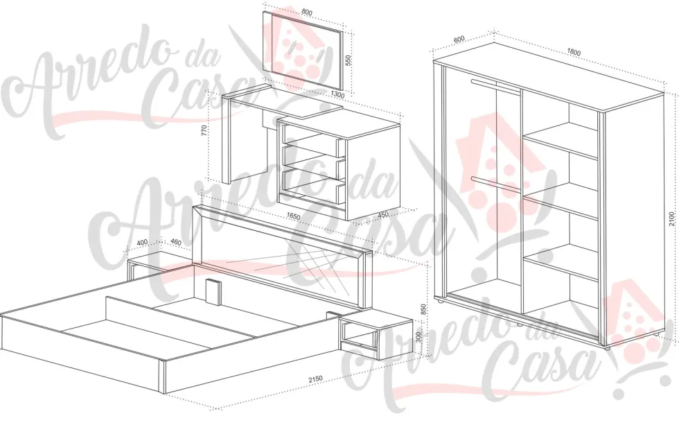 Camera da letto completa CDLU4