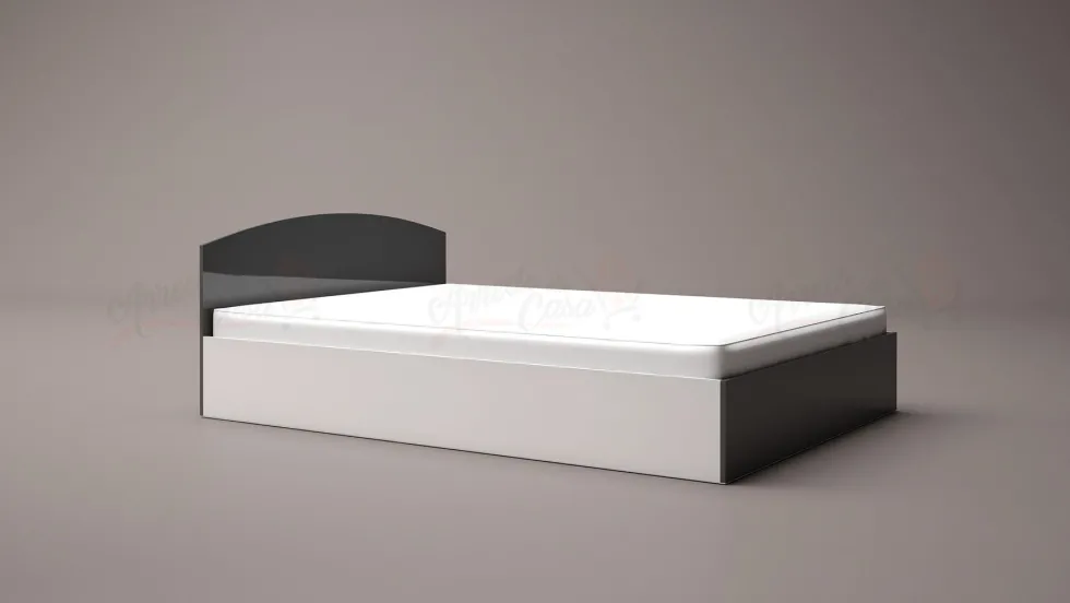 Camera da letto completa con letto a francese 140x190 design laccato bianco lucido e antracite CMG40