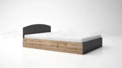 Camera da letto completa con letto a francese 140x190 design effetto legno rovere e antracite CMG40