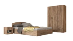 Camera da letto completa con letto alla francese 140x190 cm marrone CMG40