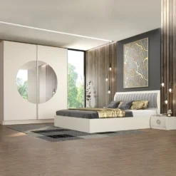 Camera da letto completa con letto contenitore 160x200 cm color Cashmere CMG8