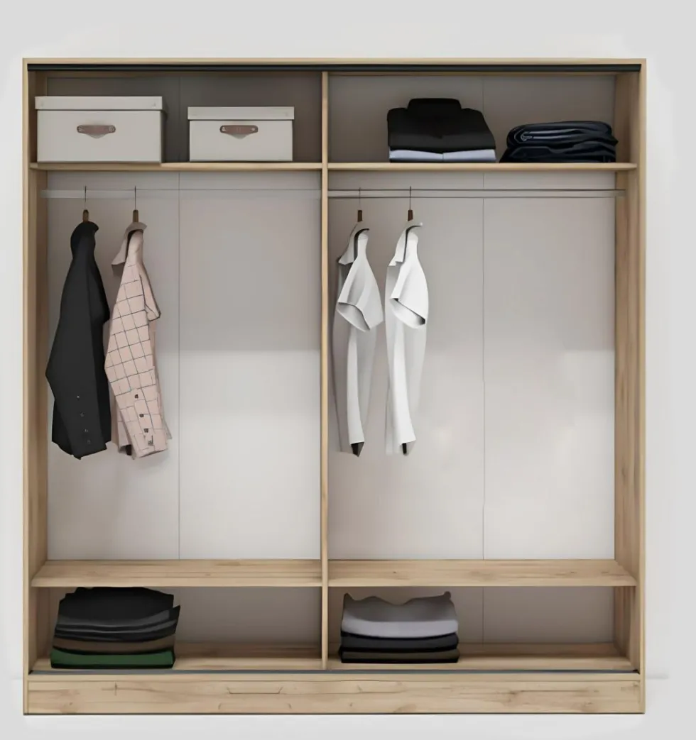 Camera da letto completa con letto contenitore 160x200 cm in rovere naturale CMG35
