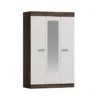 Camera da letto completa con letto contenitore 160x200 cm wengè e lino bianco CMG3