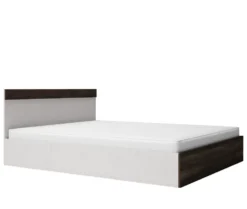 Camera da letto completa con letto contenitore 160x200 cm wengè e lino bianco CMG3