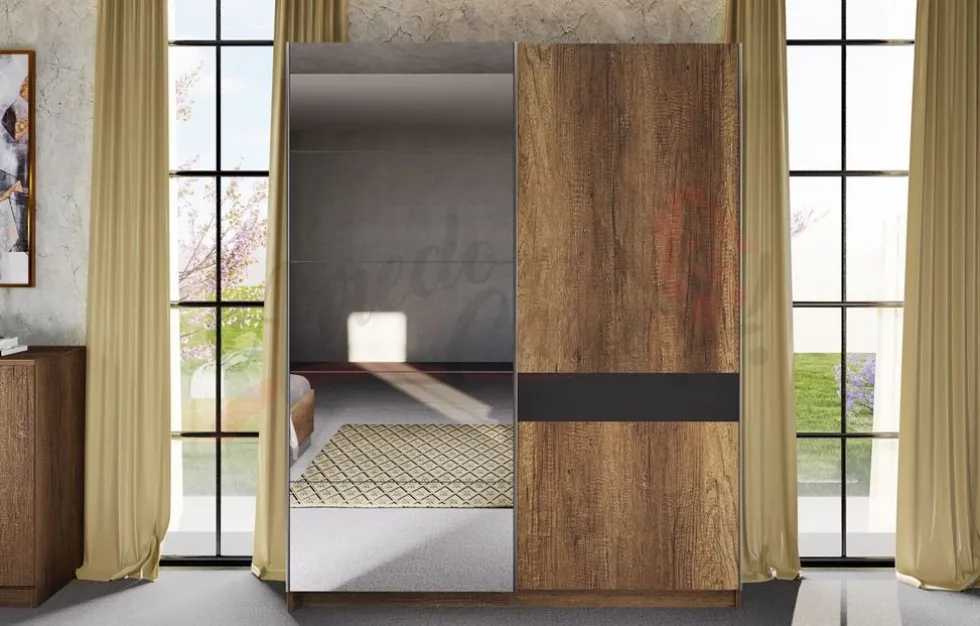 Camera da letto completa legno e antracite CDLI36