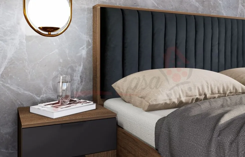 Camera da letto completa legno e antracite CDLI36