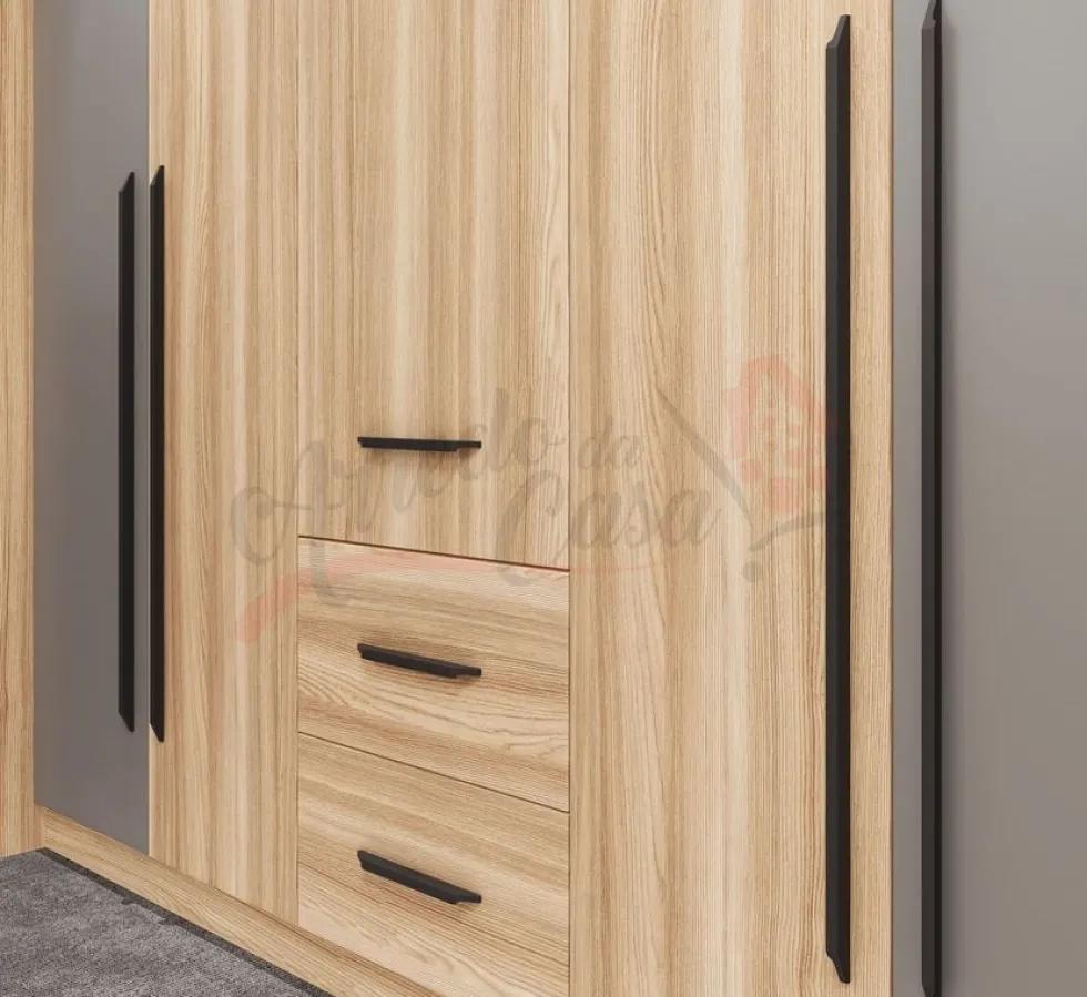 Camera da letto completa legno naturale e grigio chiaro CDLI37