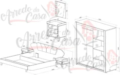 Camera da letto completa nero/castagno CDLU24