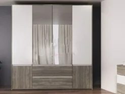 Camera da letto completa rovere e bianco CDLI7009