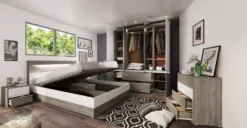 Camera da letto completa rovere e bianco CDLI7009