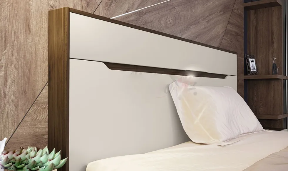 Camera da letto completa rovere scuro/grigio chiaro CDLI7035
