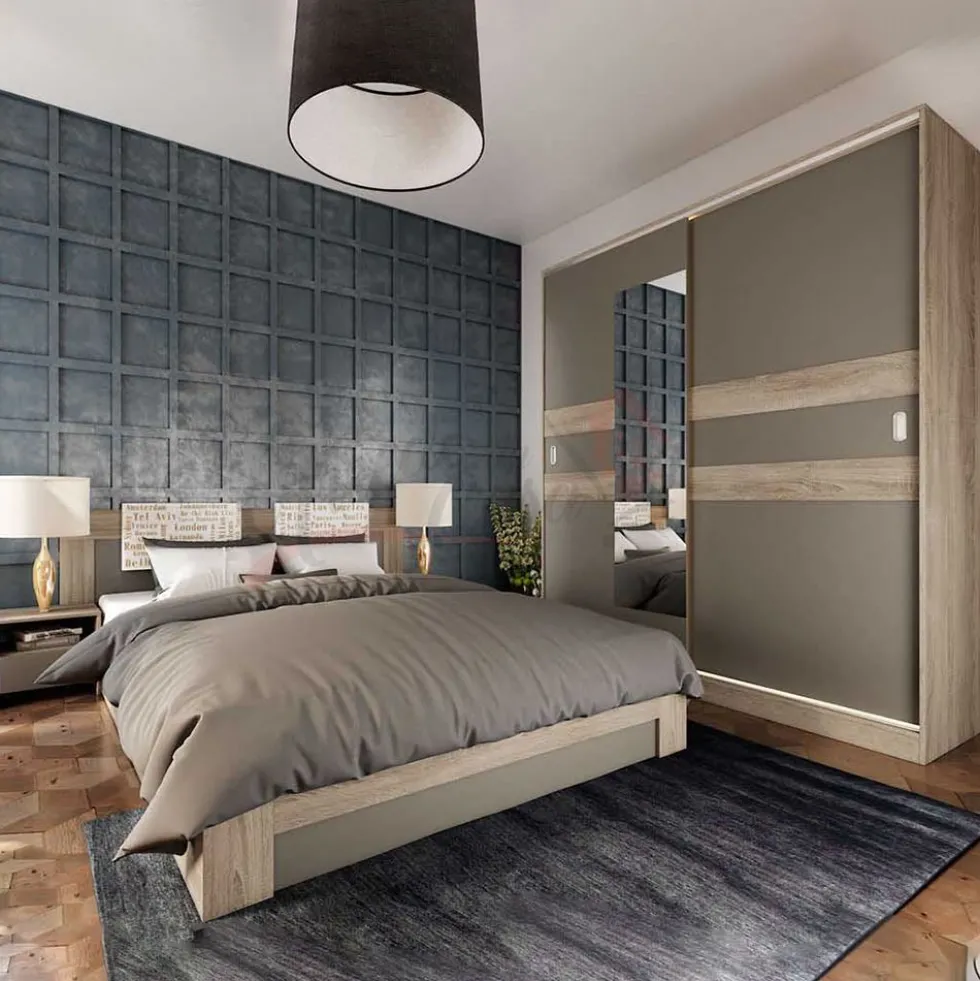 Camera da letto completa rovere/grigio CDLI7024