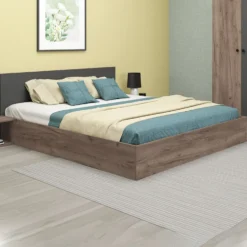 Camera da letto completa 160x200 cm in marrone e antracite CDMG1