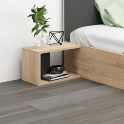 Camera da letto completa 160x200 cm in rovere e antracite CDMG1