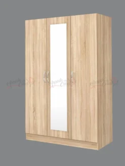 Camera da letto completa 160x200 con comò design moderno effetto legno sonoma CMG45