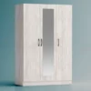 Camera da letto completa 160x200 con comò design moderno effetto legno bianco CMG45