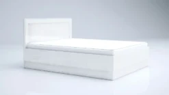 Camera da letto completa 160x200 con comò e specchio effetto laccato bianco lucido CMG44