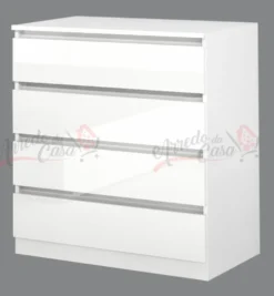 Camera da letto completa 160x200 con comò design moderno laccato bianco lucido CMG45