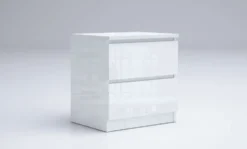 Camera da letto completa 160x200 con comò design moderno laccato bianco lucido CMG45