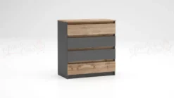 Camera da letto completa 160x200 con comò design moderno effetto legno rovere e antracite CMG45