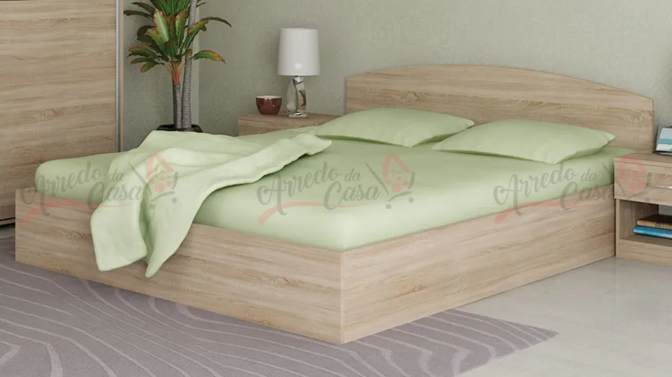 Camera da letto completa 160x200 design moderno effetto legno sonoma CMG39