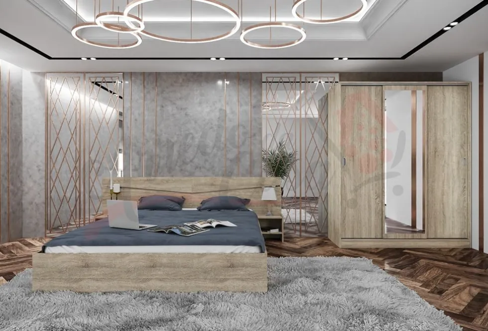 Camera da letto con letto e armadio in diversi colori CDLI34
