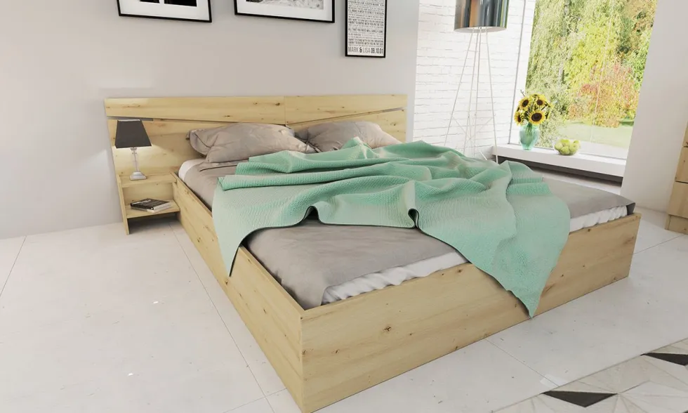 Camera da letto matrimoniale completa 160x200cm colore Rovere CDLI40