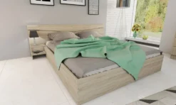 Camera da letto matrimoniale completa 160x200cm colore rovere chiaro CDLI40