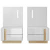 Camera da letto matrimoniale completa moderna bianco con dettagli rovere CDLLK1