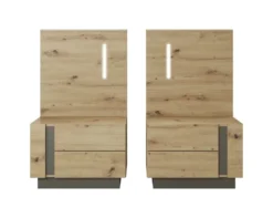 Camera da letto matrimoniale completa moderna rovere con dettagli grigio grafite CDLLK1