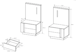 Camera da letto matrimoniale completa moderna rovere con dettagli grigio grafite CDLLK1