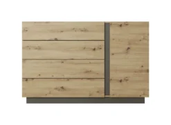 Camera da letto matrimoniale completa moderna rovere con dettagli grigio grafite CDLLK1