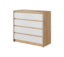 Camera da letto matrimoniale completa moderna bianco e rovere CDLLK10