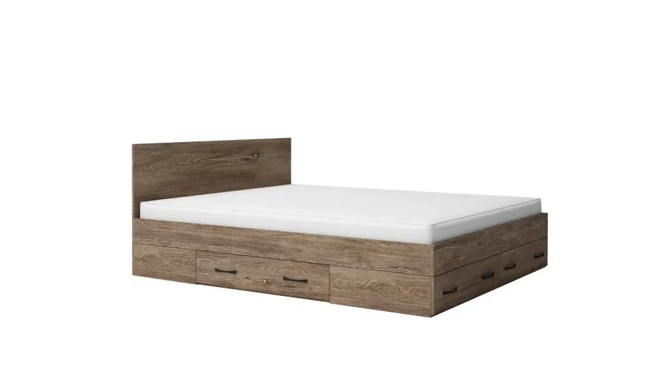 Camera da letto matrimoniale completa con letto 160x200 cm marrone CMG43