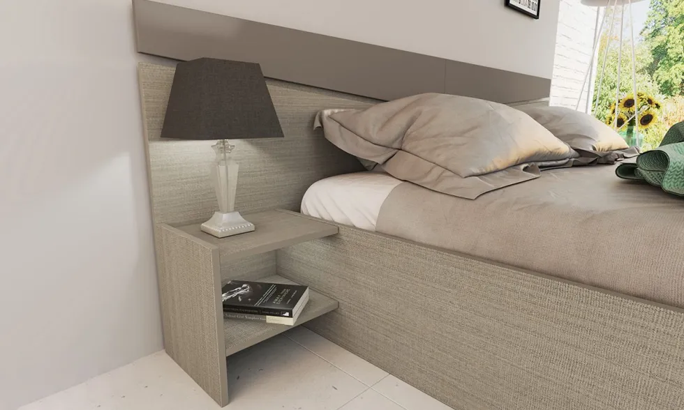 Camera da letto matrimoniale completa 160x200cm Beige Scuro/Lino CDLI40