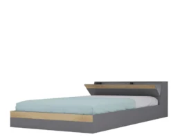 Camera da letto moderna completa 160x200 cm grafite e rovere CMG15