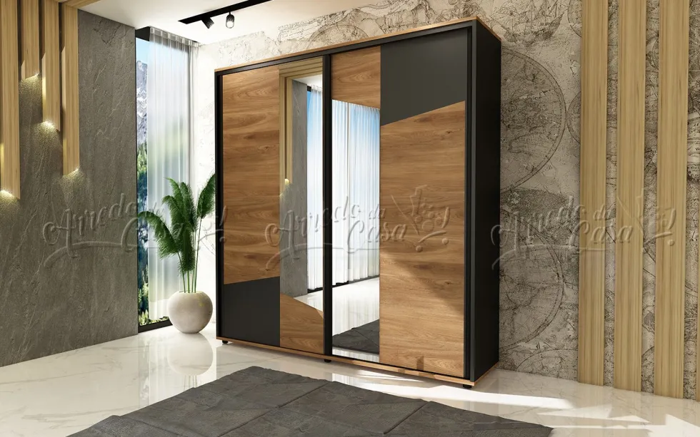 Camera da letto Nera e Rovere completa CDLU33