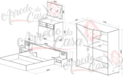 Camera da letto rovere e grigio CDLU30