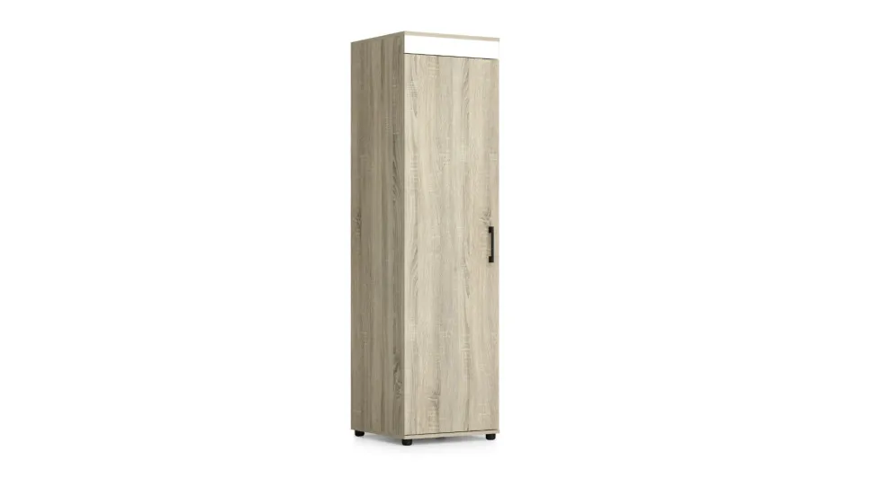 Cameretta completa con letto a castello contenitore 90x200 cm in rovere, antracite e bianco CBG11