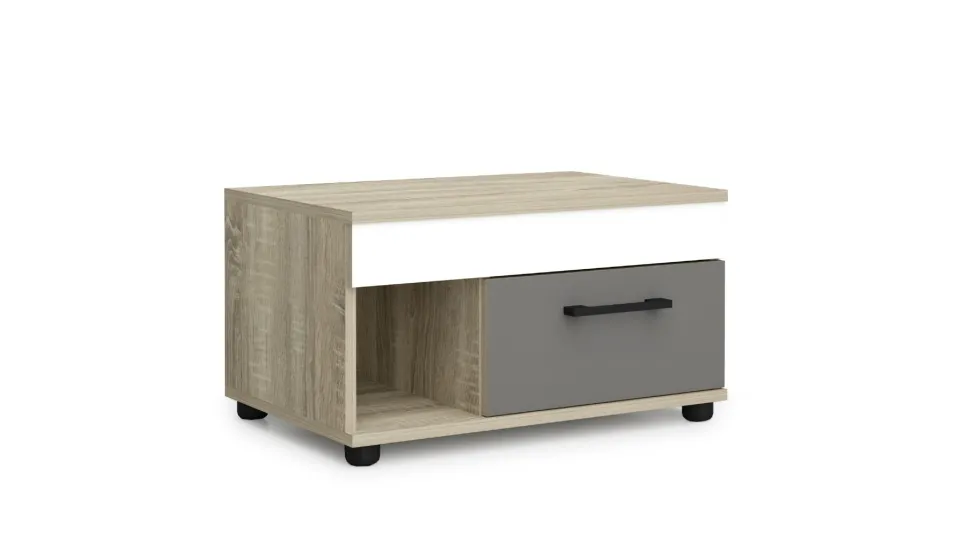 Cameretta completa con letto a castello 90x200 cm rovere, antracite e bianco CBG10