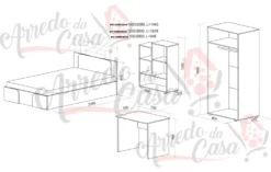 Cameretta completa moderna per ragazzi CCU19