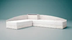 Cameretta completa 82x190 con due letti singoli ad angolo e scrivania grande bianco legno CBG6
