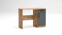 Cameretta completa 82x190 con due letti singoli ad angolo e scrivania rovere e antracite CBG7