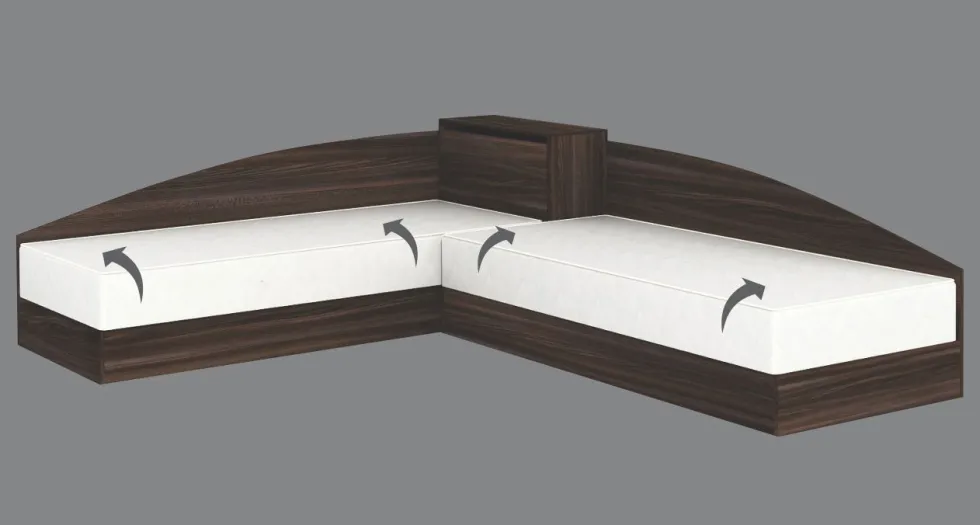 Cameretta completa 82x190 con due letti singoli ad angolo e scrivania wenge CBG7