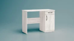 Cameretta completa 82x190 con due letti singoli ad angolo e scrivania bianco legno CBG7