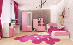 Cameretta per bambina rosa CCU11