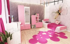 Cameretta per bambina rosa CCU11